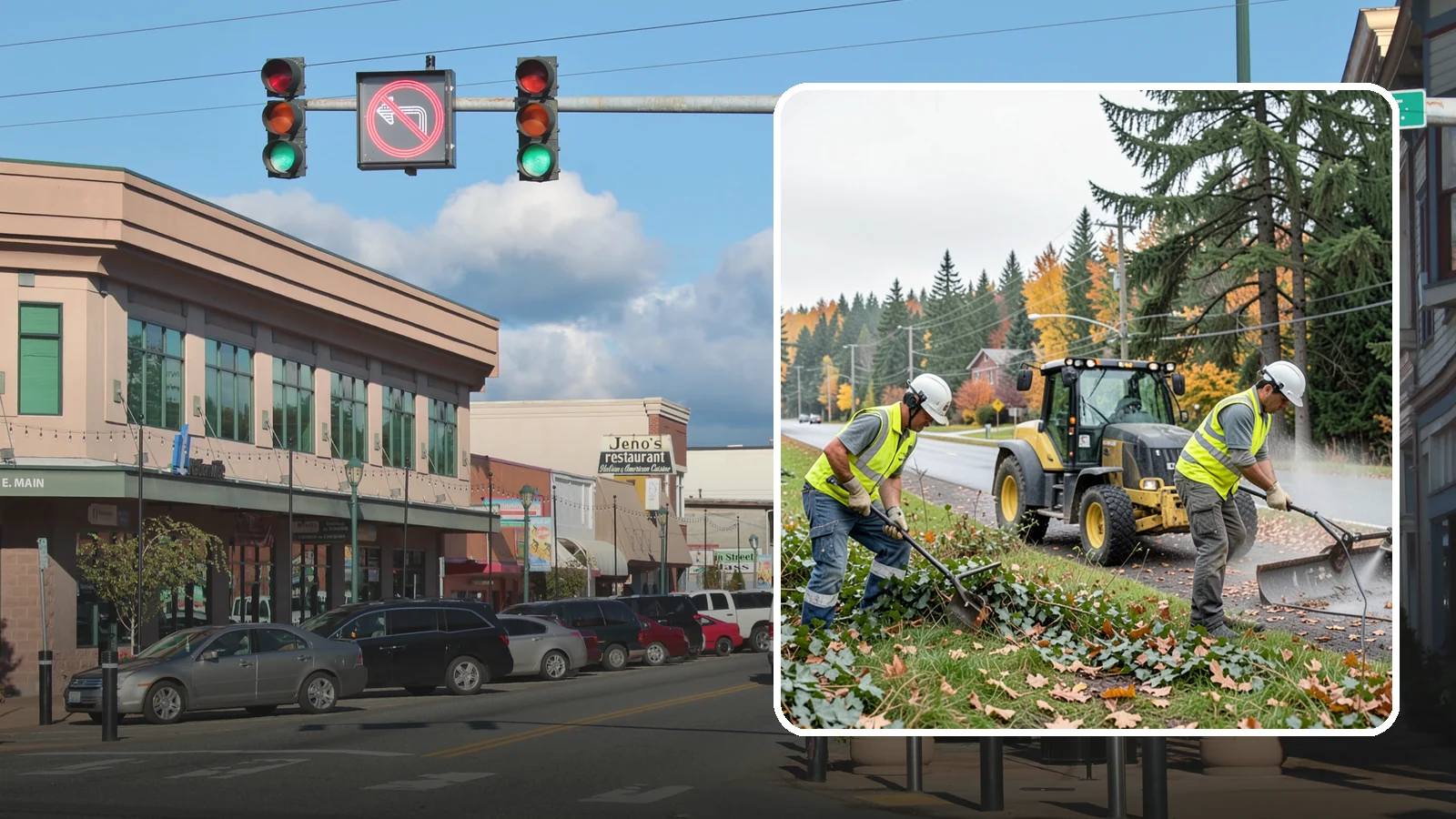 Ivy Removal in Monroe, Snohomish County, WA - Removal of English ivy from tree trunks, ground beds, and structures to protect trees and public infrastructure.