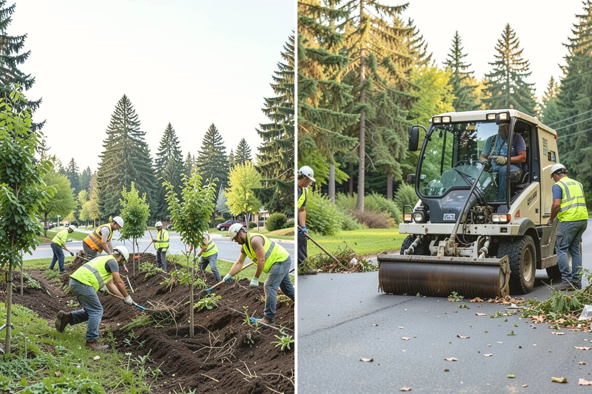 Ivy Removal in Mountlake Terrace, Snohomish County, WA - Cut survival rings around tree trunks and detach climbing vines