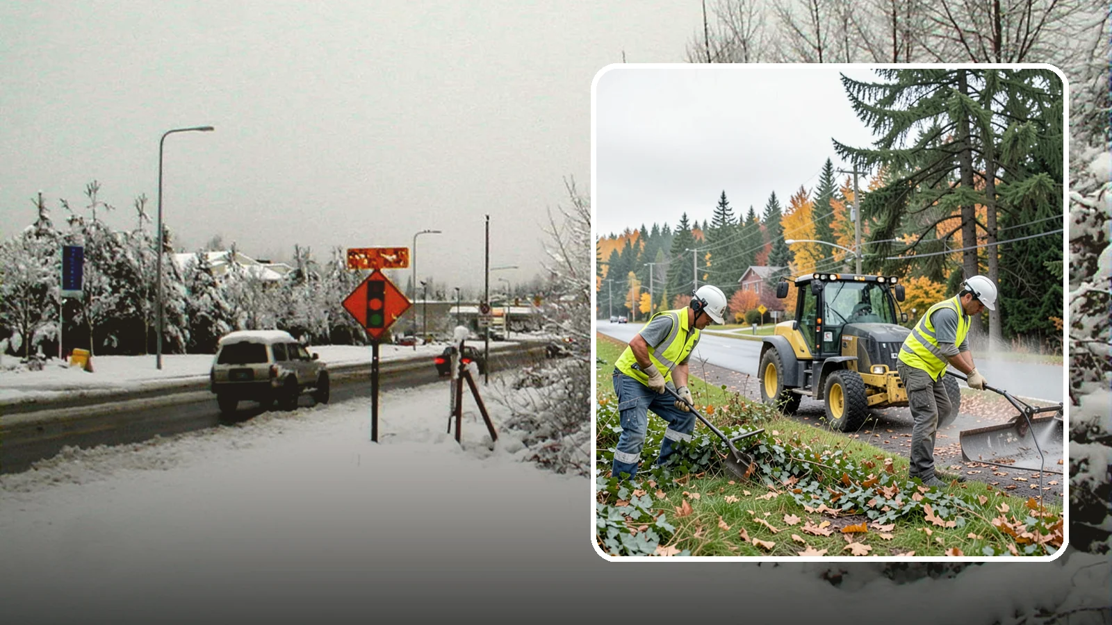 Ivy Removal in Newcastle, King County, WA - Removal of English ivy from tree trunks, ground beds, and structures to protect trees and public infrastructure.