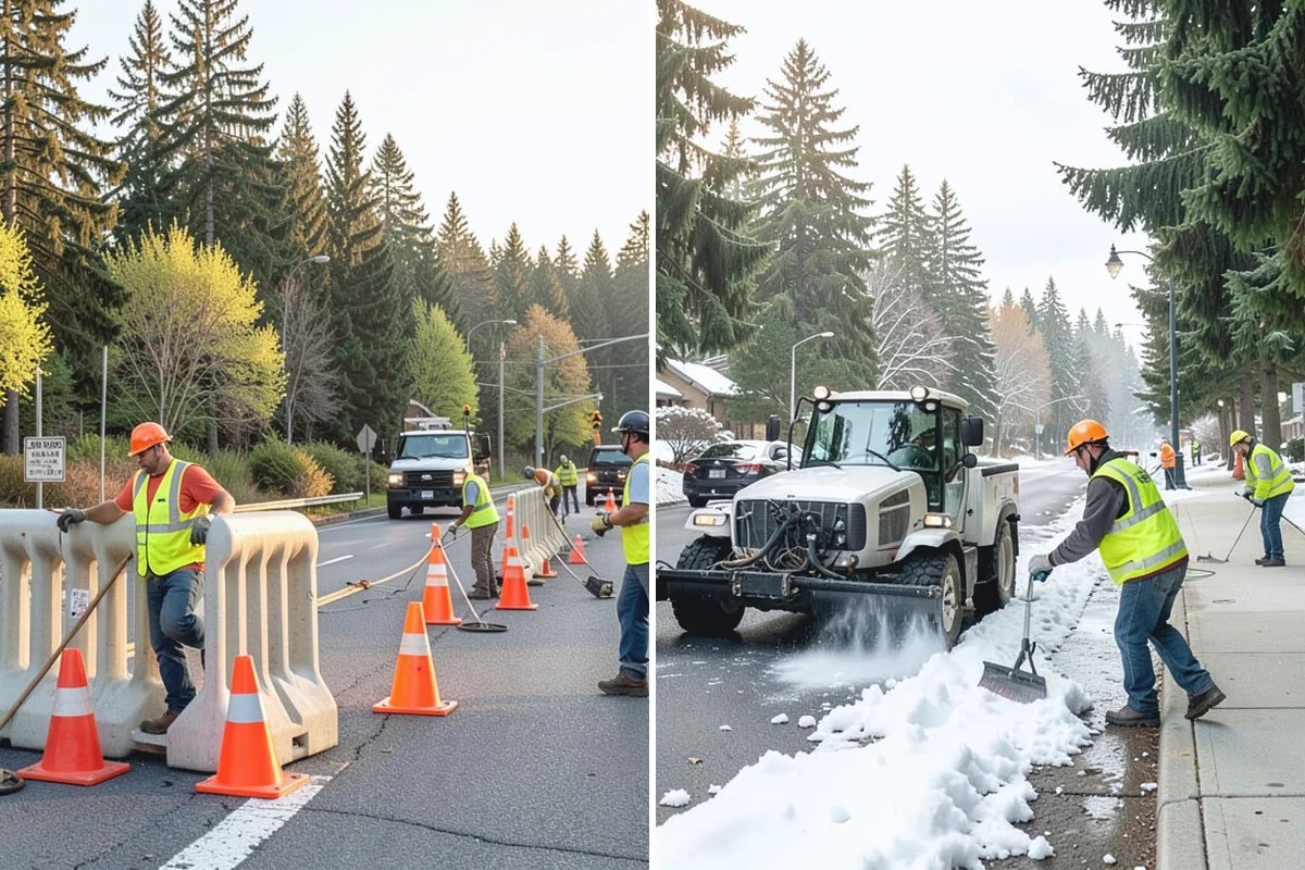 Ivy Removal in Woodinville, King County, WA - Cut survival rings around tree trunks and detach climbing vines