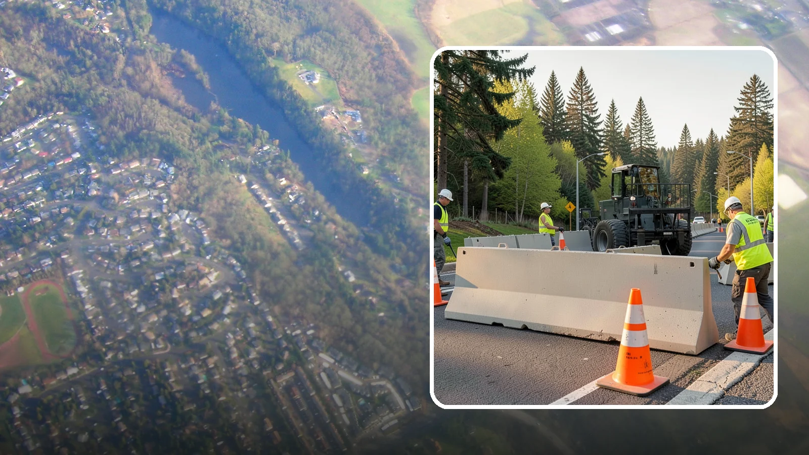 Jersey Barrier Placement in Algona, King County, WA - Concrete Jersey barrier placement provides heavy-duty separation and protection for public work zones.