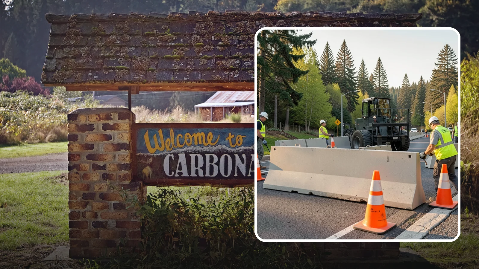 Jersey Barrier Placement in Carbonado, Pierce County, WA - Concrete Jersey barrier placement provides heavy-duty separation and protection for public work zones.