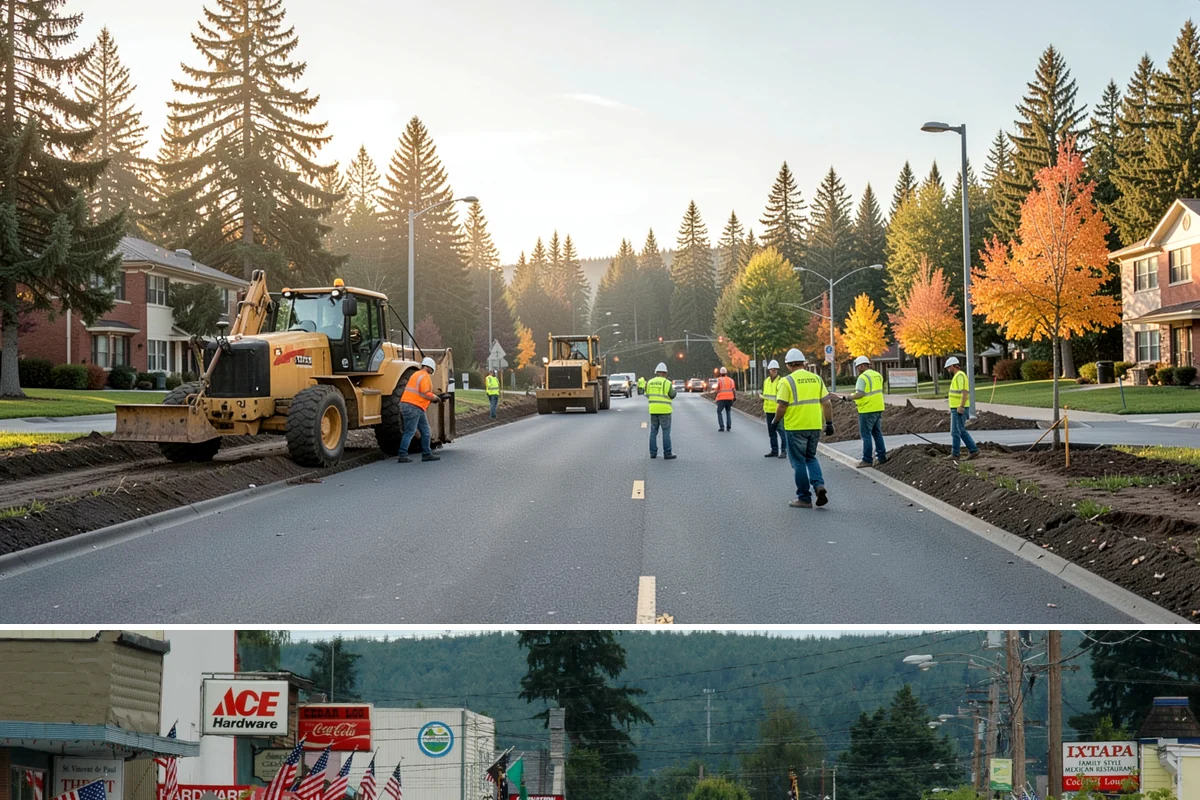 Jersey Barrier Placement in Carnation, King County, WA - Placement follows the construction season but is available year-round for emergency road protection.