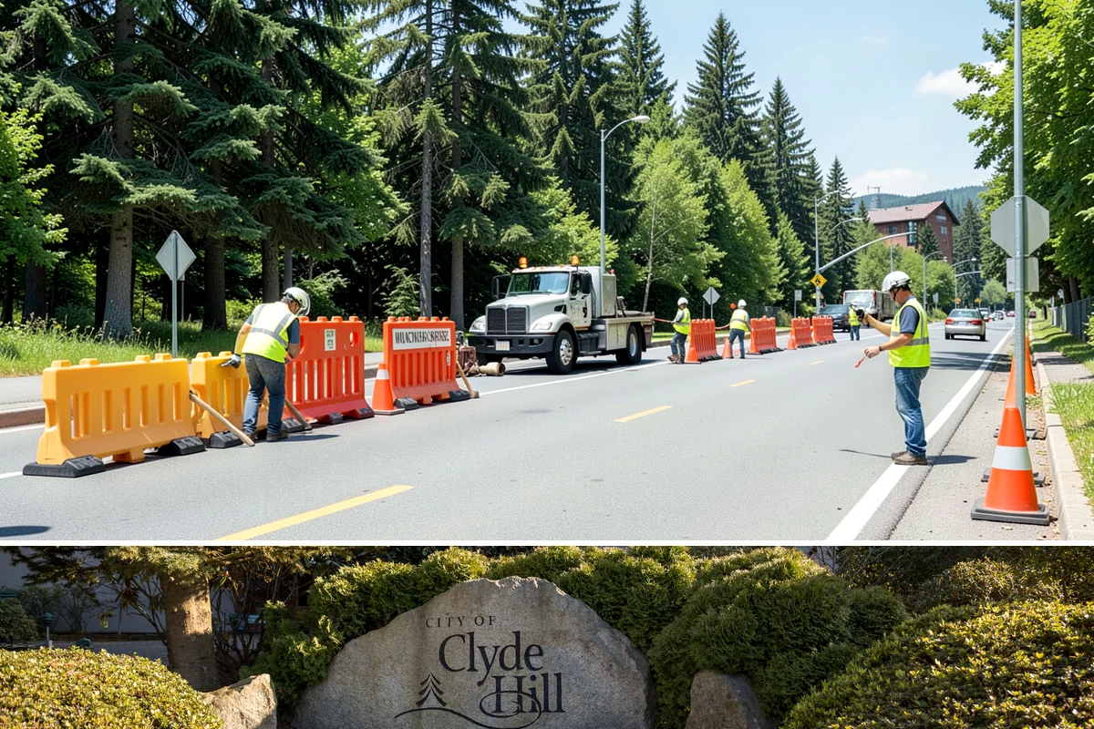 Jersey Barrier Placement in Clyde Hill, King County, WA - Placement follows the construction season but is available year-round for emergency road protection.