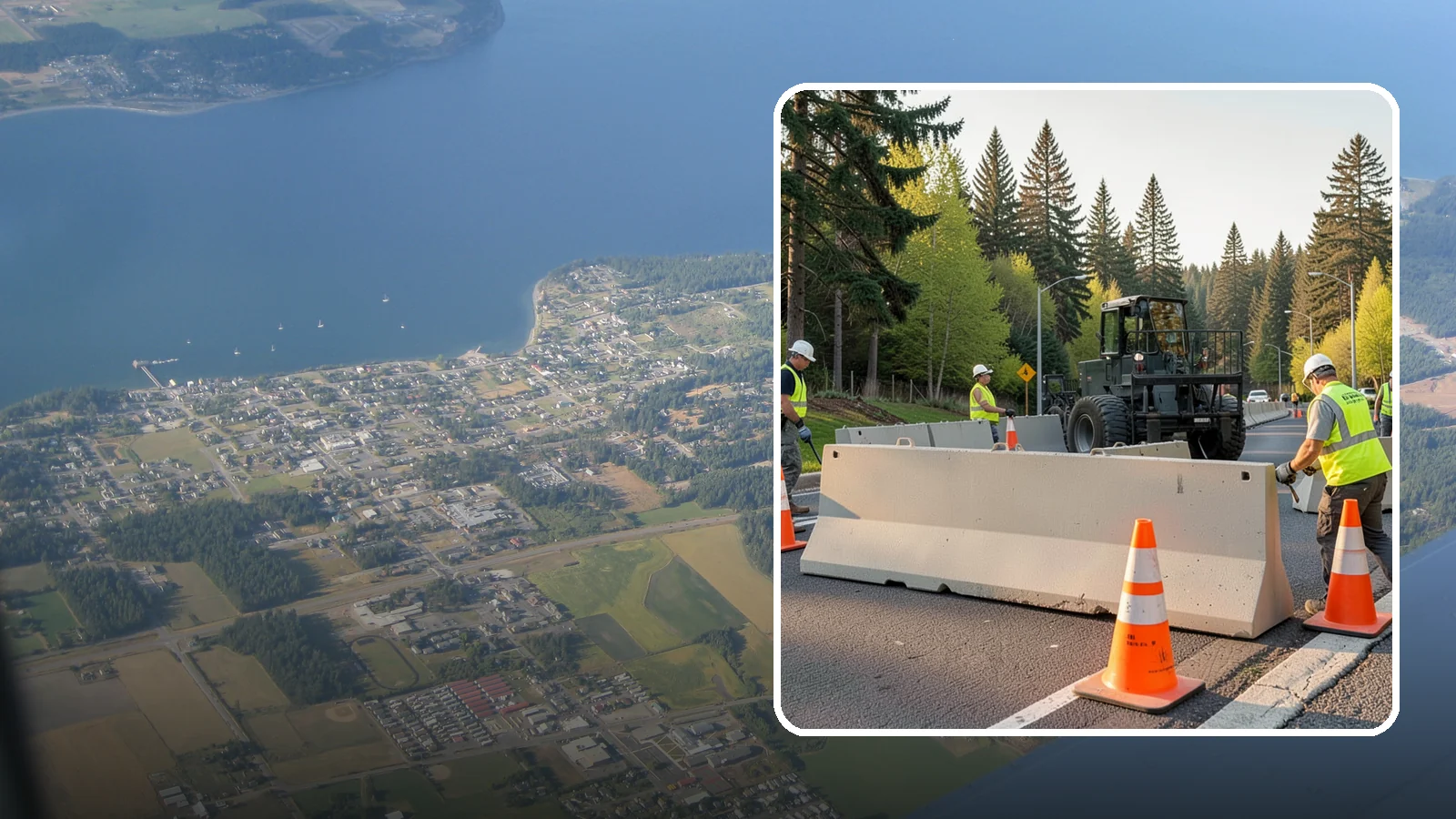 Jersey Barrier Placement in Coupeville, Island County, WA - Concrete Jersey barrier placement provides heavy-duty separation and protection for public work zones.