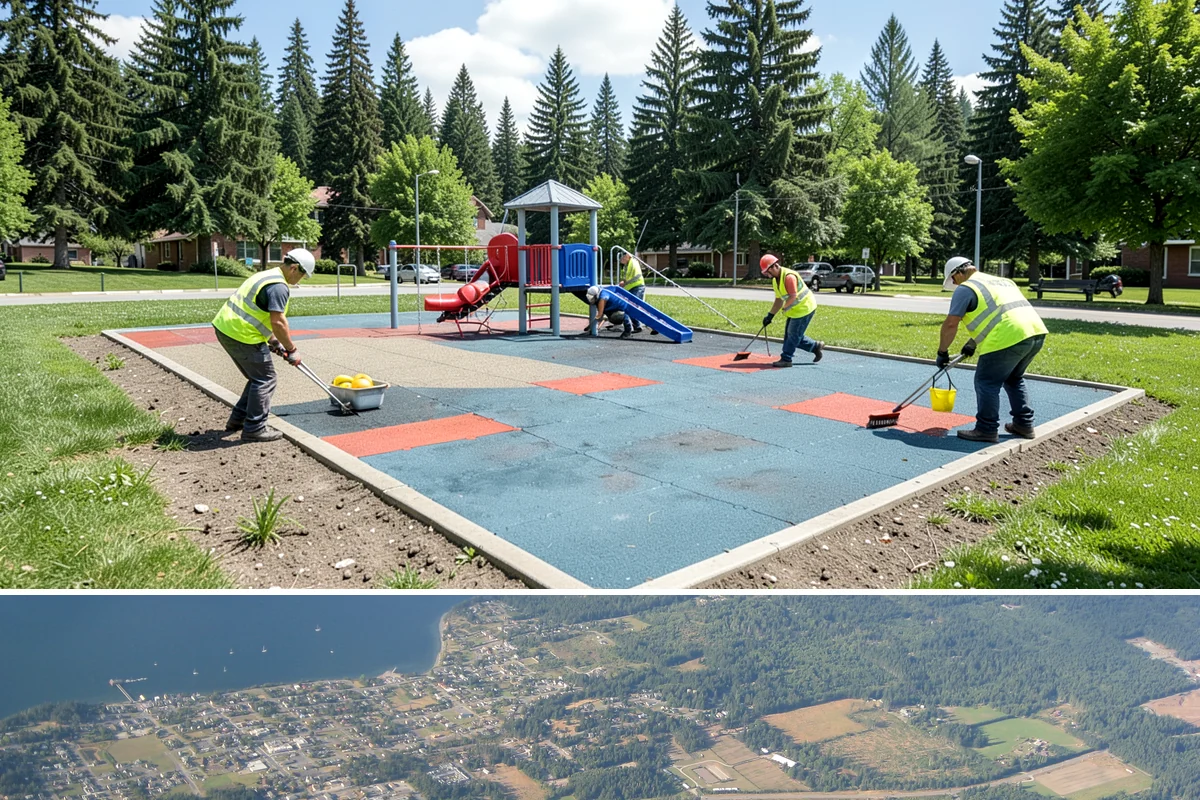 Jersey Barrier Placement in Coupeville, Island County, WA - Placement follows the construction season but is available year-round for emergency road protection.