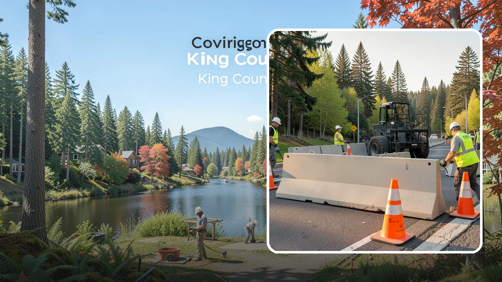 Jersey Barrier Placement in Covington, King County, WA - Concrete Jersey barrier placement provides heavy-duty separation and protection for public work zones.