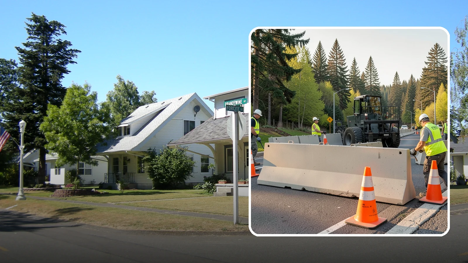 Jersey Barrier Placement in DuPont, Pierce County, WA - Concrete Jersey barrier placement provides heavy-duty separation and protection for public work zones.