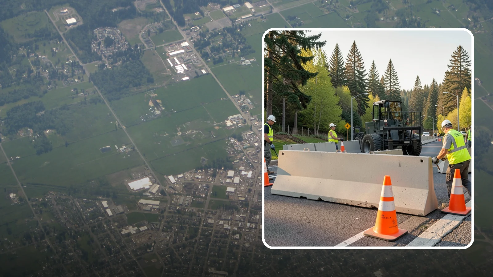 Jersey Barrier Placement in Enumclaw, King County, WA - Concrete Jersey barrier placement provides heavy-duty separation and protection for public work zones.