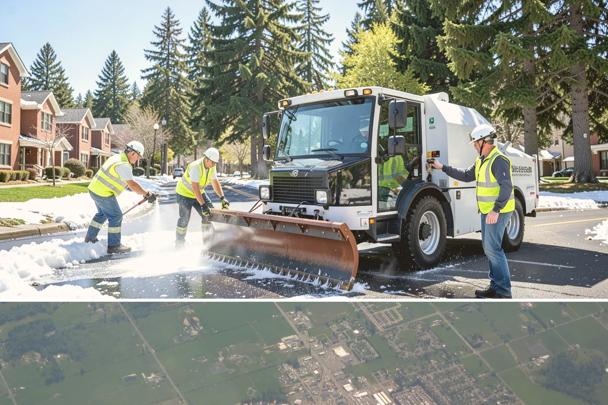 Jersey Barrier Placement in Enumclaw, King County, WA - Placement follows the construction season but is available year-round for emergency road protection.