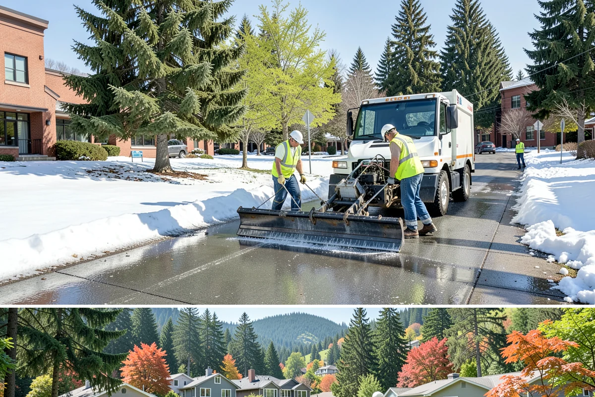 Jersey Barrier Placement in Fircrest, Pierce County, WA - Placement follows the construction season but is available year-round for emergency road protection.