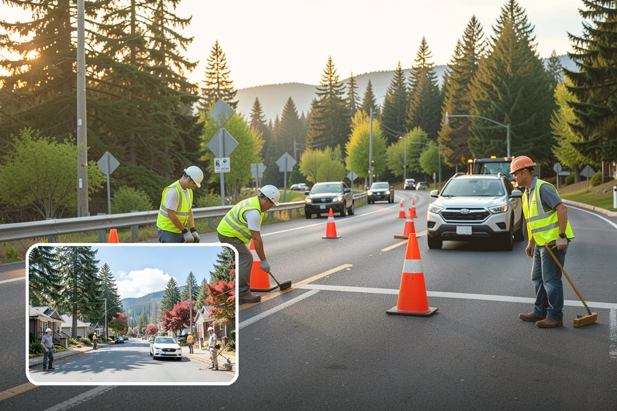 Jersey Barrier Placement in Hunts Point, King County, WA - Positive protection for high-risk work zones