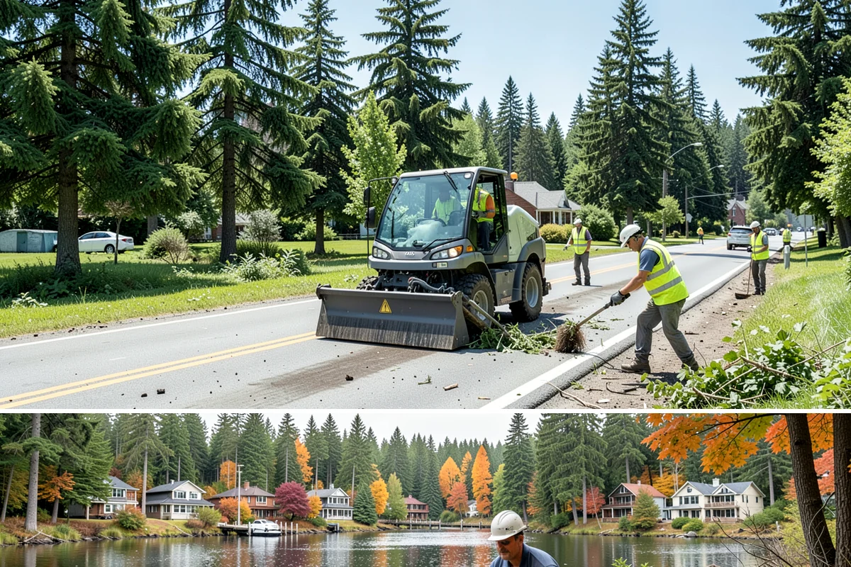 Jersey Barrier Placement in La Conner, Skagit County, WA - Placement follows the construction season but is available year-round for emergency road protection.
