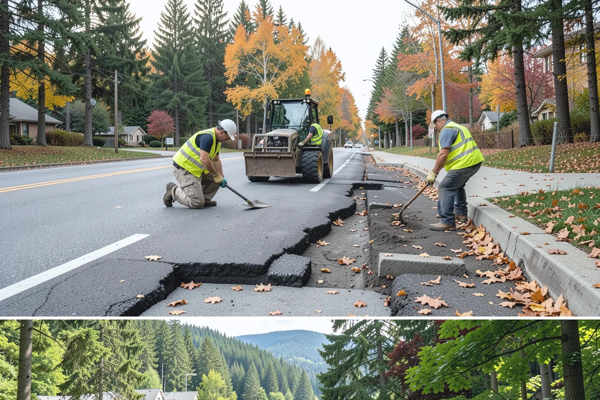 Jersey Barrier Placement in Lake Forest Park, King County, WA - Placement follows the construction season but is available year-round for emergency road protection.