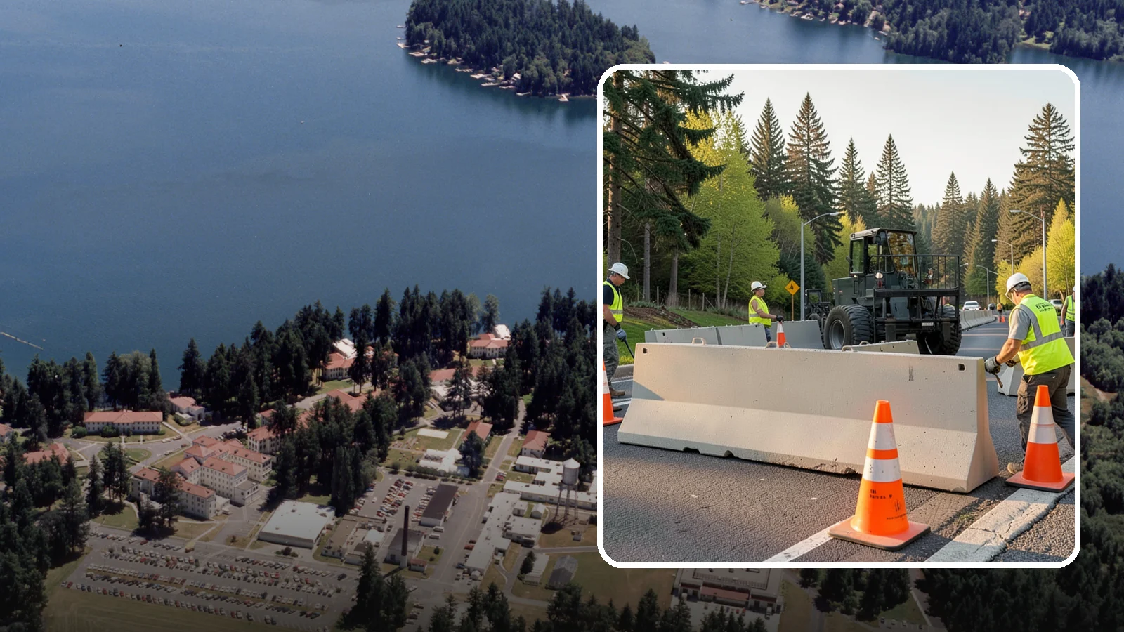 Jersey Barrier Placement in Lakewood, Pierce County, WA - Concrete Jersey barrier placement provides heavy-duty separation and protection for public work zones.