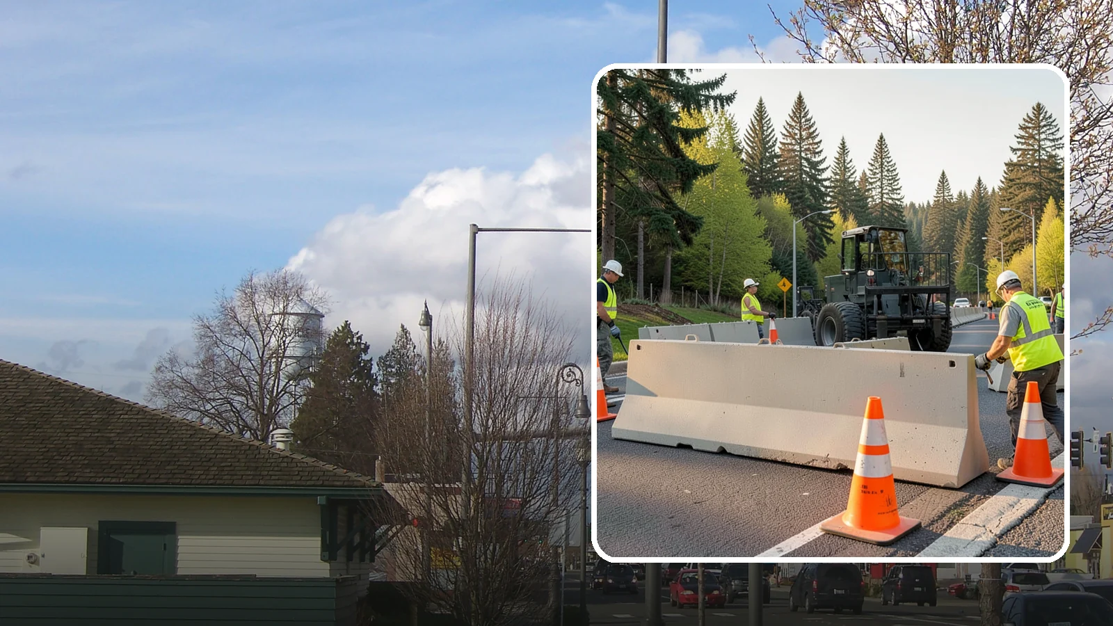 Jersey Barrier Placement in Marysville, Snohomish County, WA - Concrete Jersey barrier placement provides heavy-duty separation and protection for public work zones.