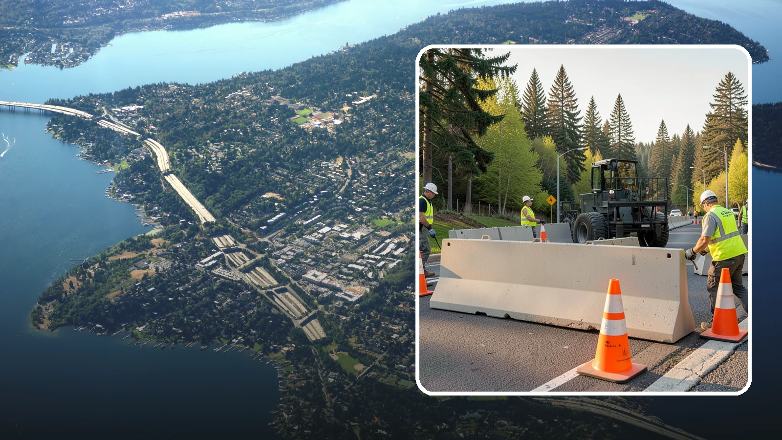 Jersey Barrier Placement in Mercer Island, King County, WA - Concrete Jersey barrier placement provides heavy-duty separation and protection for public work zones.