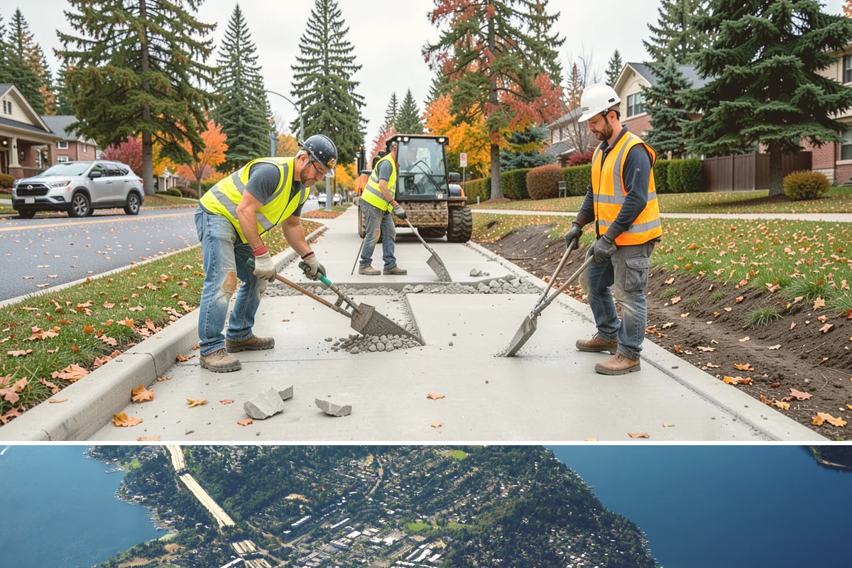 Jersey Barrier Placement in Mercer Island, King County, WA - Placement follows the construction season but is available year-round for emergency road protection.