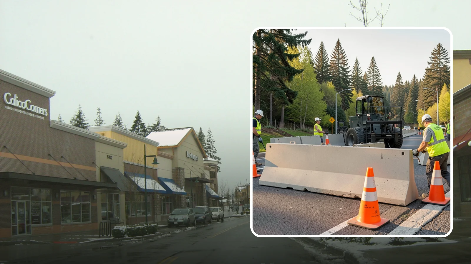 Jersey Barrier Placement in Mill Creek, Snohomish County, WA - Concrete Jersey barrier placement provides heavy-duty separation and protection for public work zones.