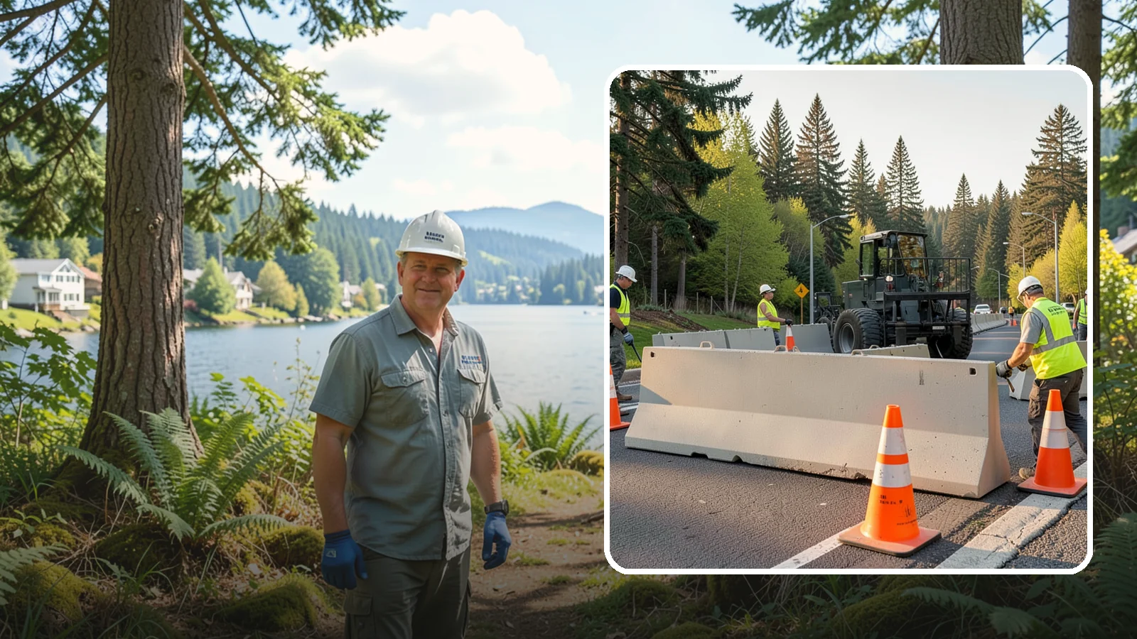 Jersey Barrier Placement in Milton, King County, WA - Concrete Jersey barrier placement provides heavy-duty separation and protection for public work zones.