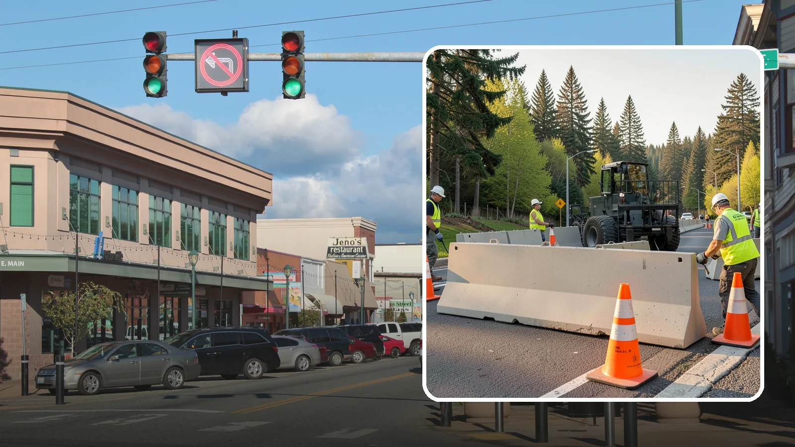 Jersey Barrier Placement in Monroe, Snohomish County, WA - Concrete Jersey barrier placement provides heavy-duty separation and protection for public work zones.