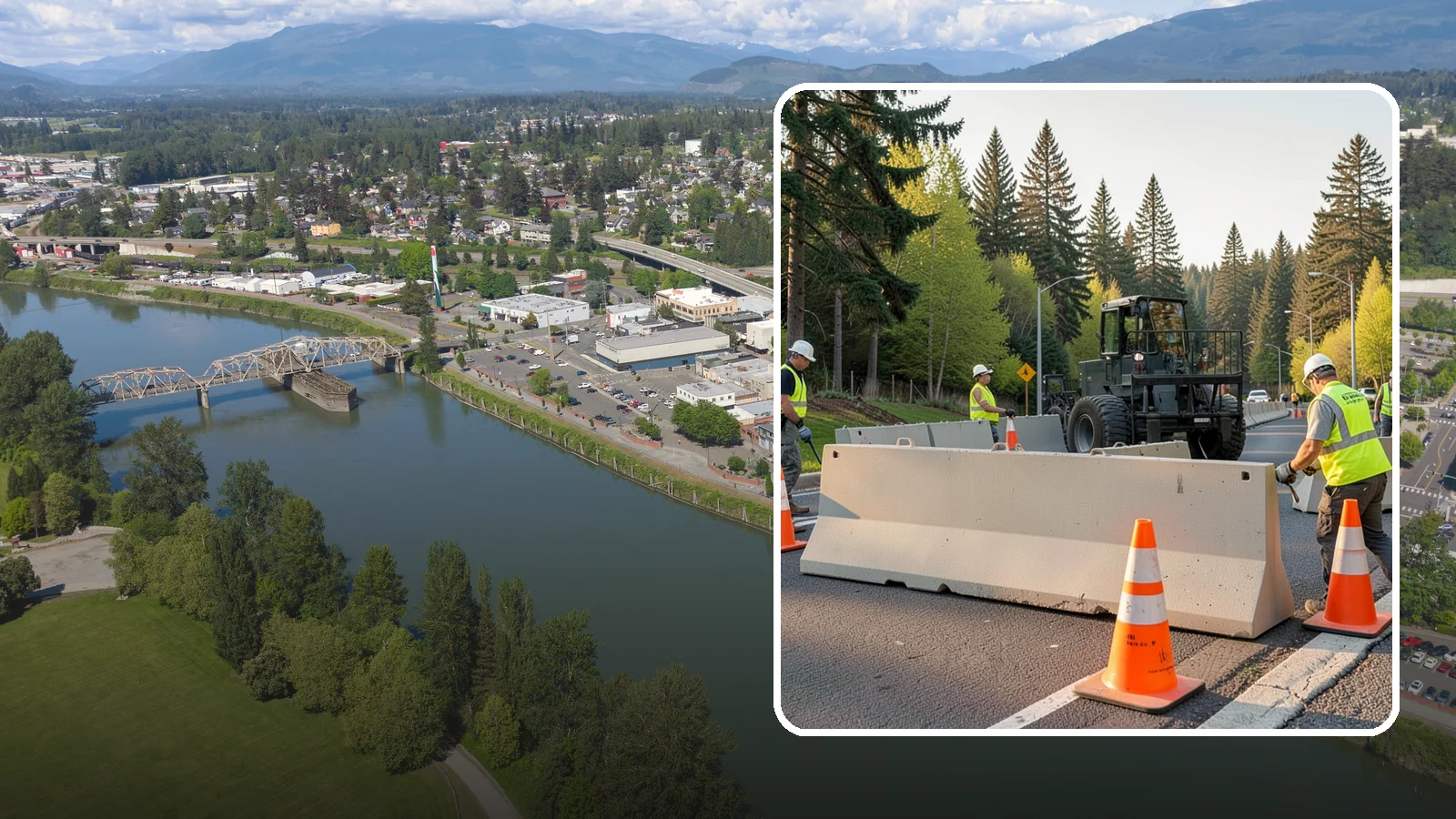 Jersey Barrier Placement in Mount Vernon, Skagit County, WA - Concrete Jersey barrier placement provides heavy-duty separation and protection for public work zones.