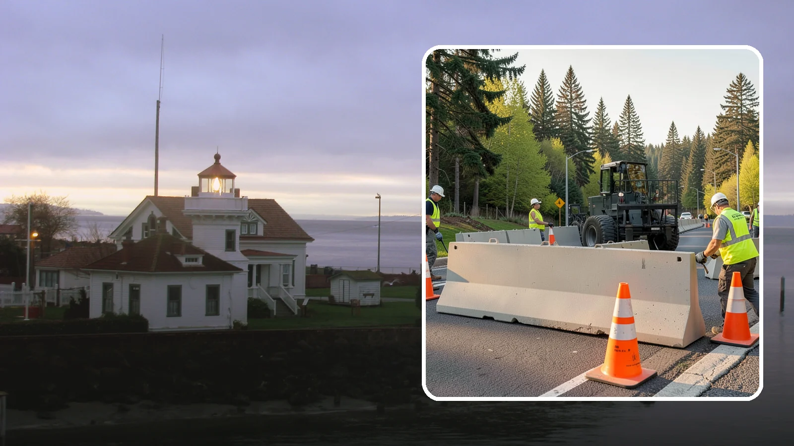 Jersey Barrier Placement in Mukilteo, Snohomish County, WA - Concrete Jersey barrier placement provides heavy-duty separation and protection for public work zones.