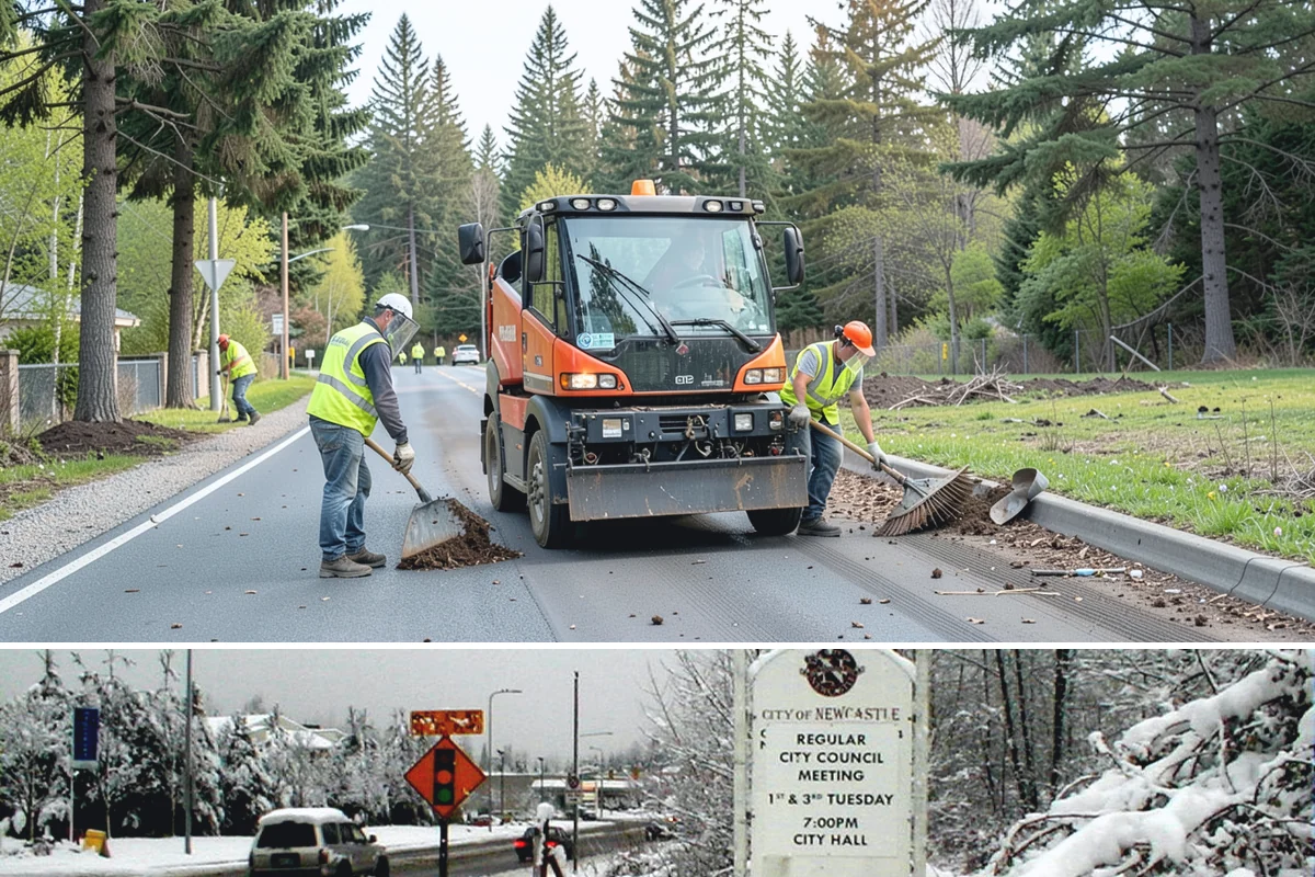 Jersey Barrier Placement in Newcastle, King County, WA - Placement follows the construction season but is available year-round for emergency road protection.