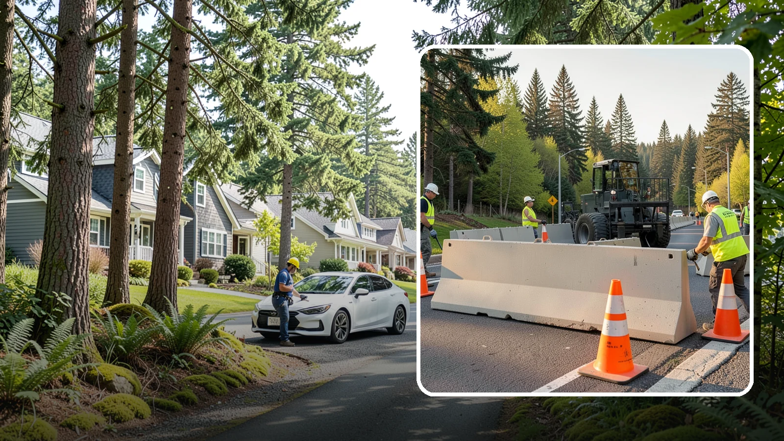 Jersey Barrier Placement in Normandy Park, King County, WA - Concrete Jersey barrier placement provides heavy-duty separation and protection for public work zones.