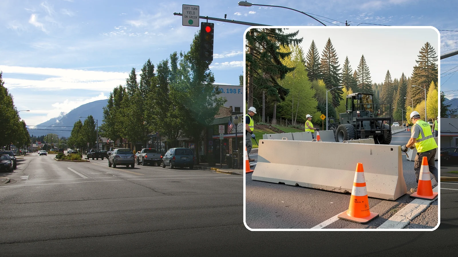 Jersey Barrier Placement in North Bend, King County, WA - Concrete Jersey barrier placement provides heavy-duty separation and protection for public work zones.