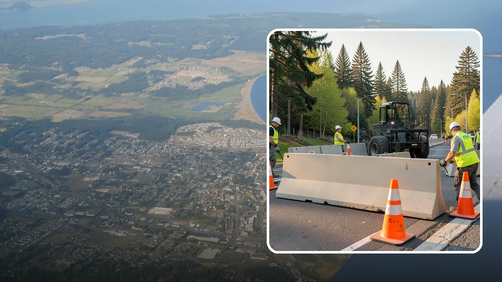 Jersey Barrier Placement in Oak Harbor, Island County, WA - Concrete Jersey barrier placement provides heavy-duty separation and protection for public work zones.