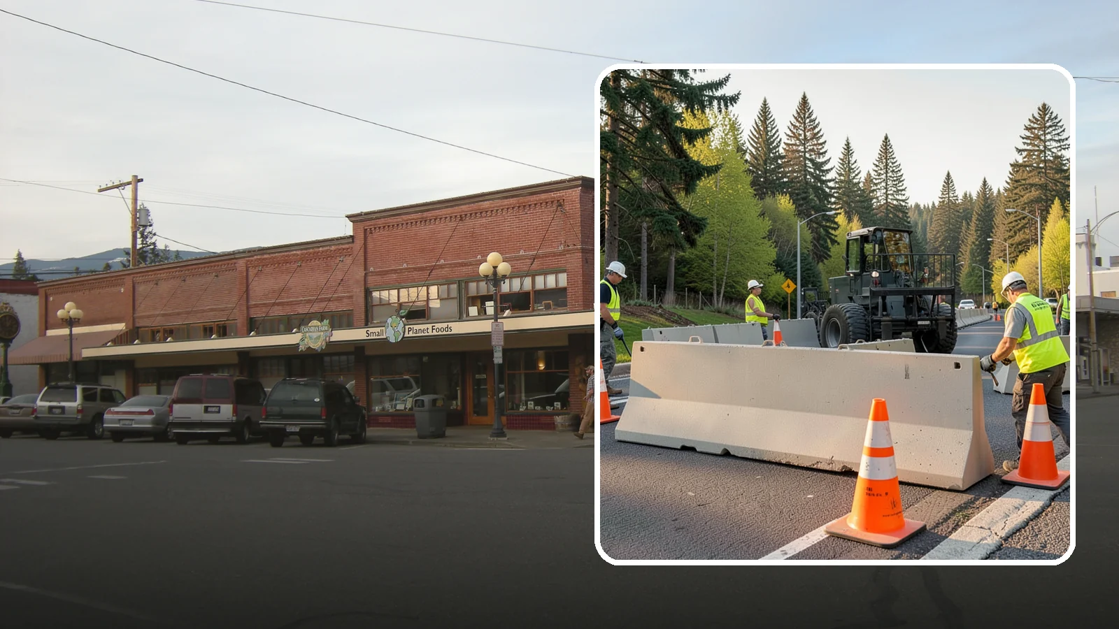 Jersey Barrier Placement in Sedro-Woolley, Skagit County, WA - Concrete Jersey barrier placement provides heavy-duty separation and protection for public work zones.