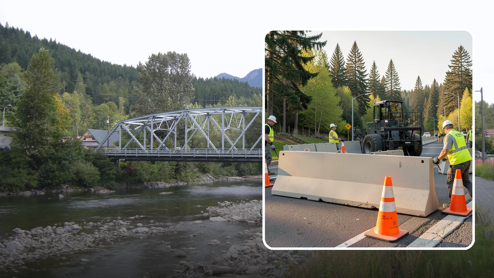 Jersey Barrier Placement in Skykomish, King County, WA - Concrete Jersey barrier placement provides heavy-duty separation and protection for public work zones.