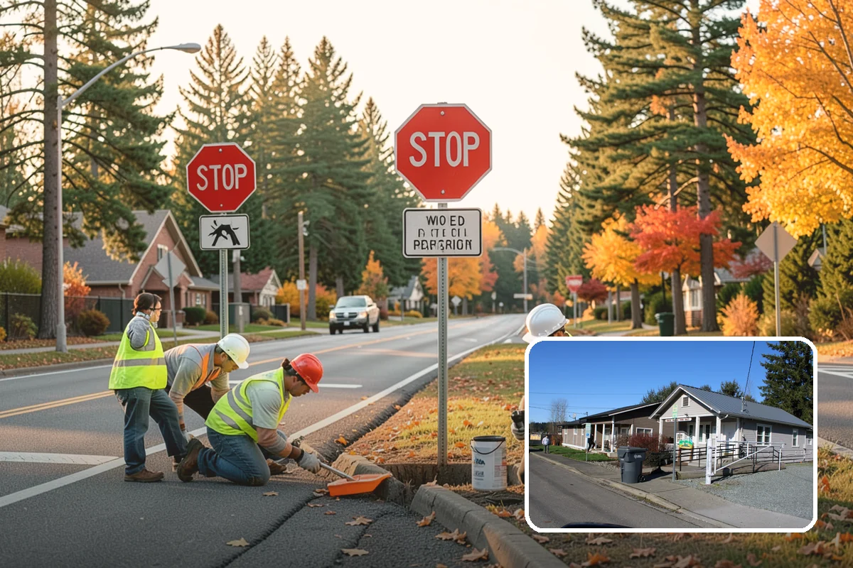 Jersey Barrier Placement in South Prairie, Pierce County, WA - Positive protection for high-risk work zones