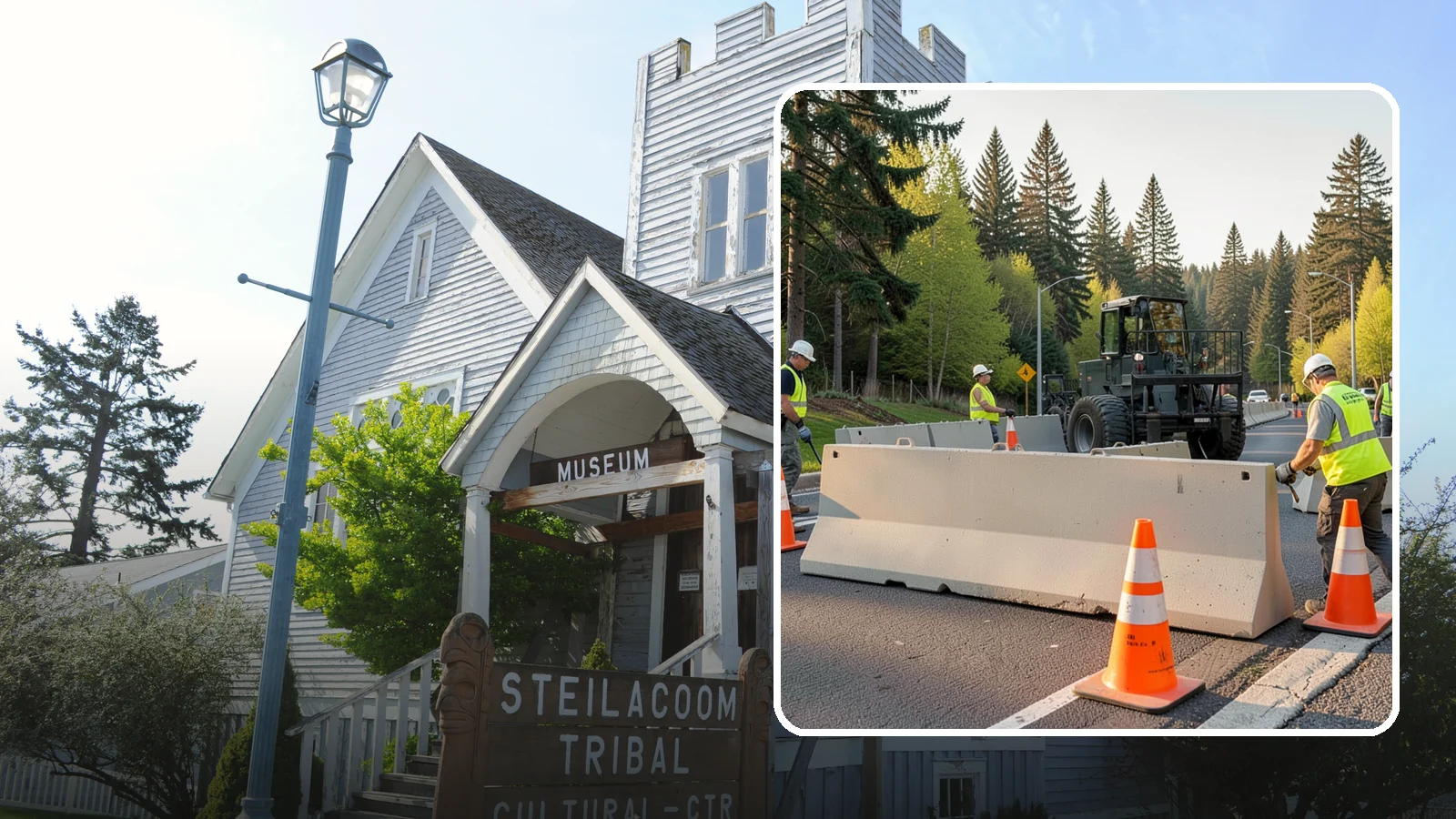 Jersey Barrier Placement in Steilacoom, Pierce County, WA - Concrete Jersey barrier placement provides heavy-duty separation and protection for public work zones.