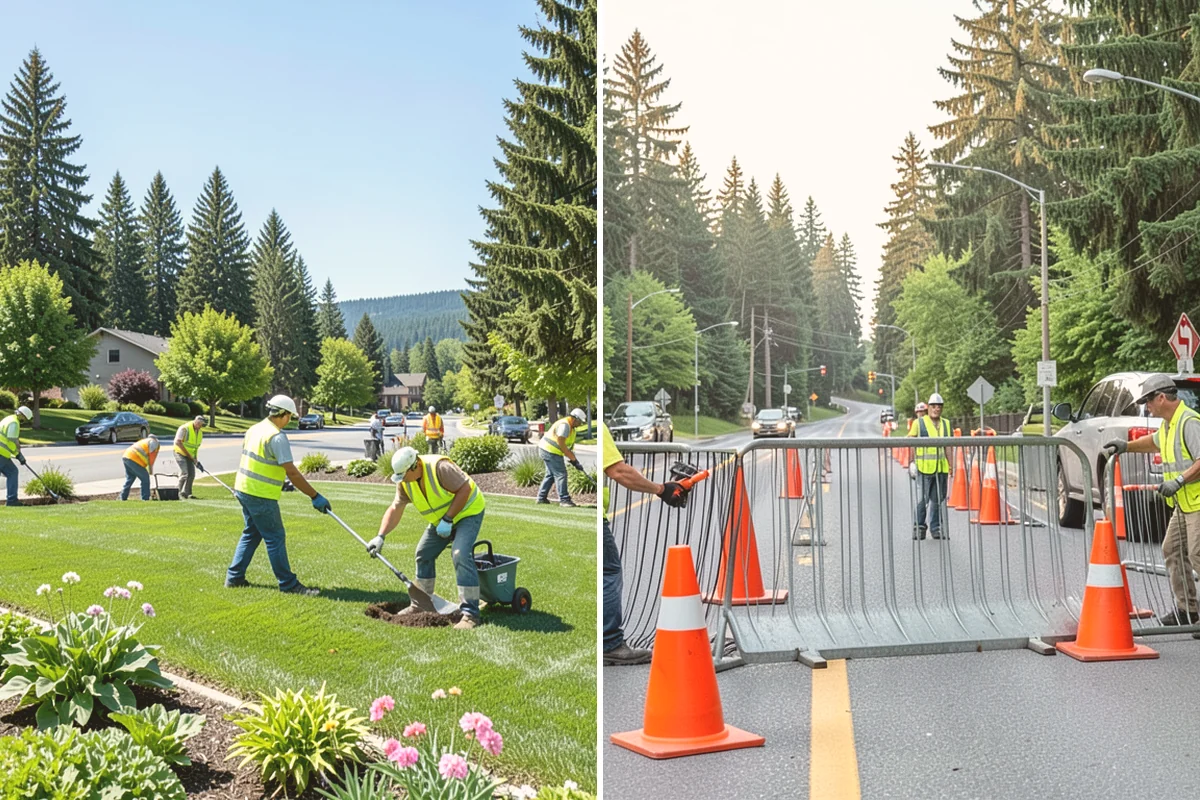 K-Rail Placement in Algona, King County, WA - Plan the K-rail run and delineation needs