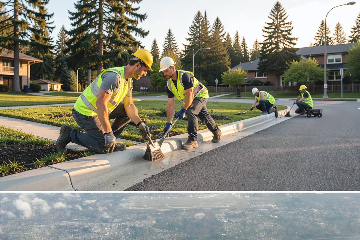 K-Rail Placement in Burien, King County, WA - K-rail placement tracks the paving and construction season and is available for winter emergency detours.