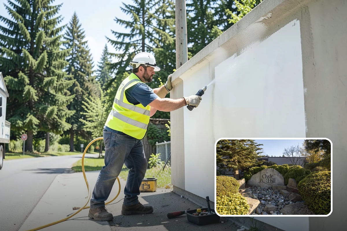 K-Rail Placement in Clyde Hill, King County, WA - Continuous barrier protection along alignments