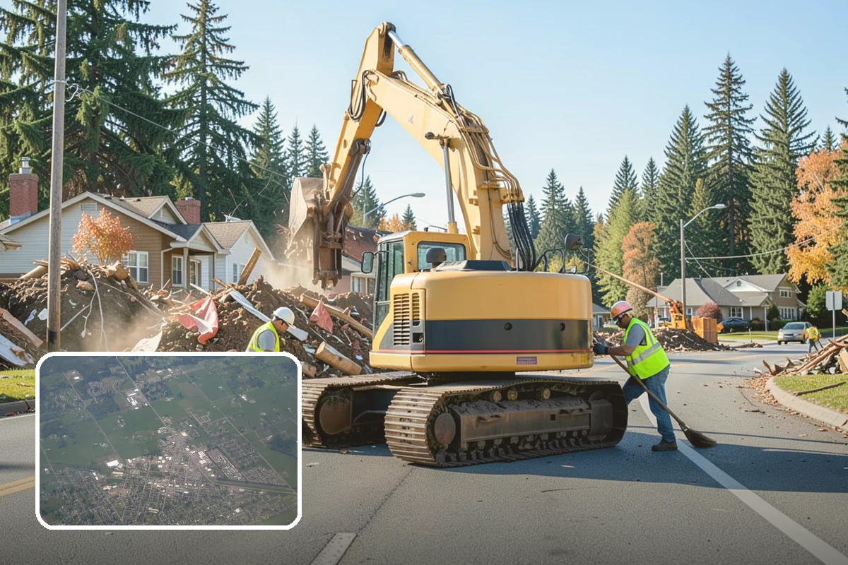K-Rail Placement in Enumclaw, King County, WA - Continuous barrier protection along alignments