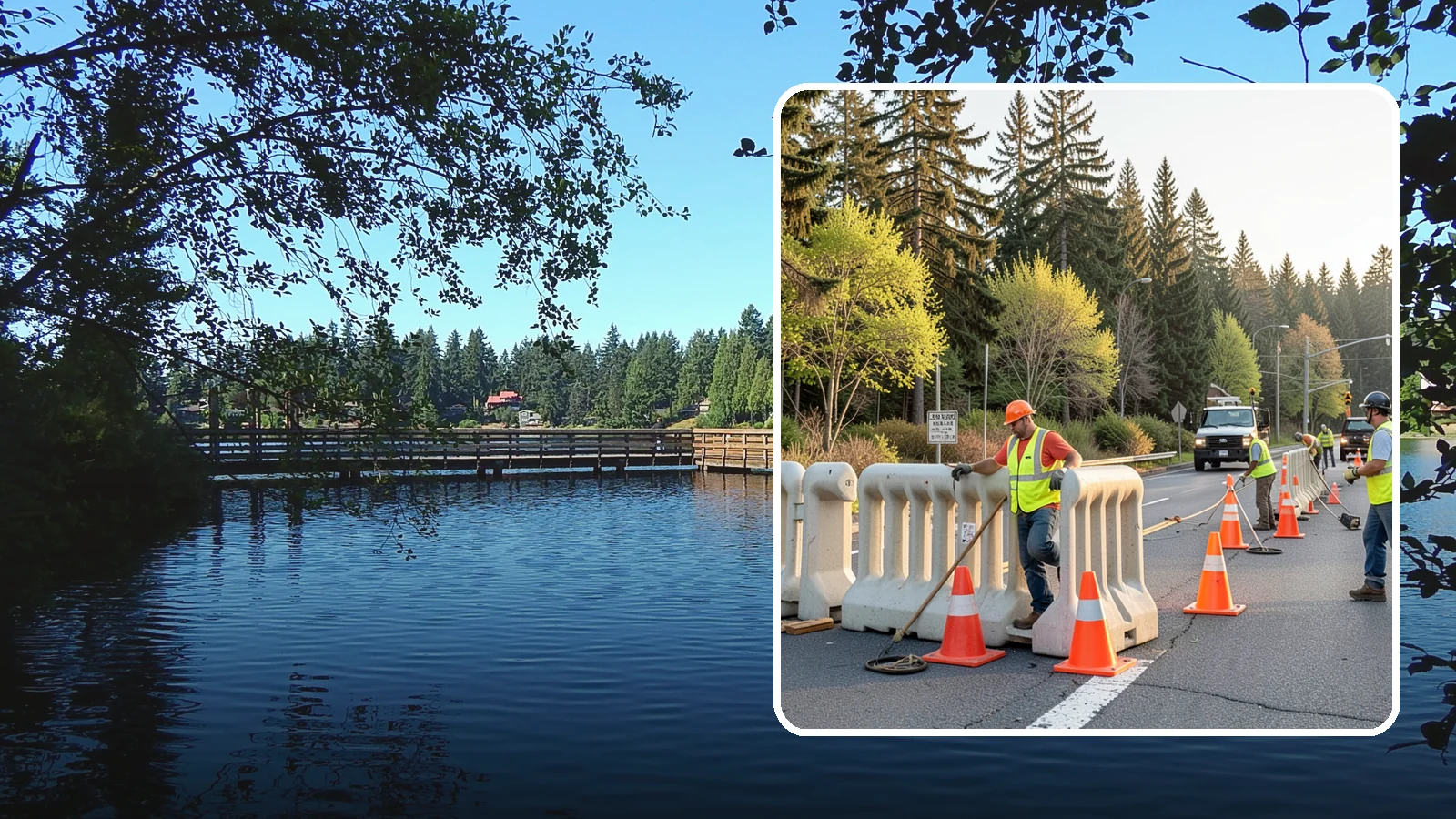 K-Rail Placement in Federal Way, King County, WA - K-rail placement delivers portable concrete barrier protection for roadway and construction projects.