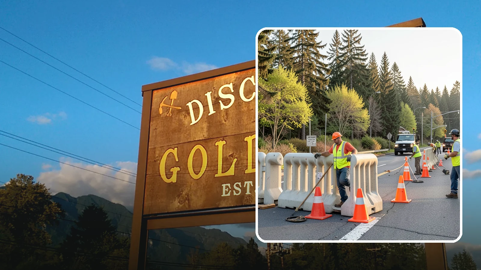 K-Rail Placement in Gold Bar, Snohomish County, WA - K-rail placement delivers portable concrete barrier protection for roadway and construction projects.