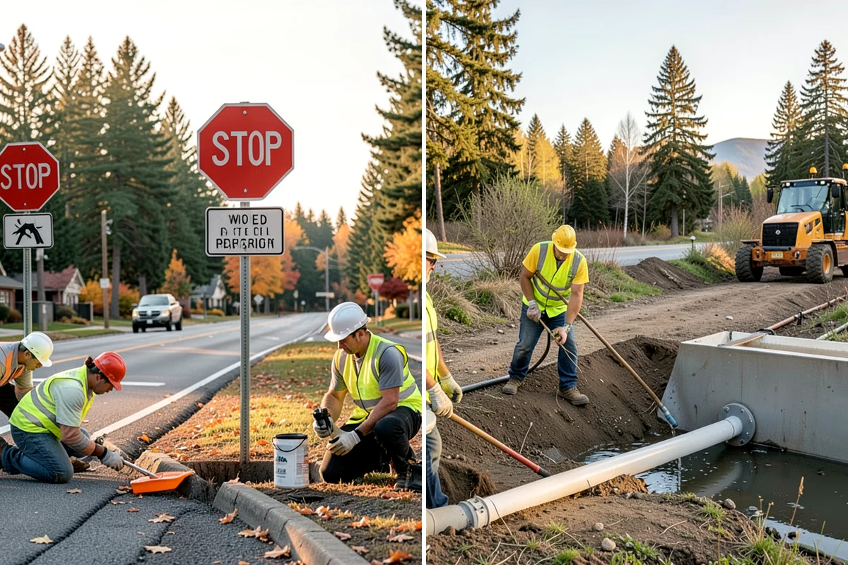 K-Rail Placement in Lake Forest Park, King County, WA - Plan the K-rail run and delineation needs