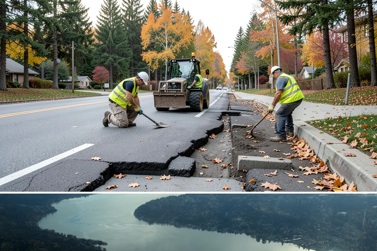 K-Rail Placement in Sammamish, King County, WA - K-rail placement tracks the paving and construction season and is available for winter emergency detours.