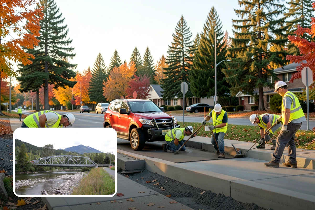 K-Rail Placement in Skykomish, King County, WA - Continuous barrier protection along alignments
