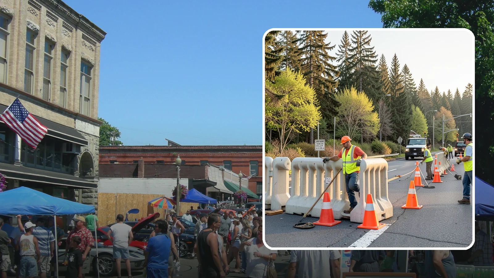 K-Rail Placement in Snohomish, Snohomish County, WA - K-rail placement delivers portable concrete barrier protection for roadway and construction projects.