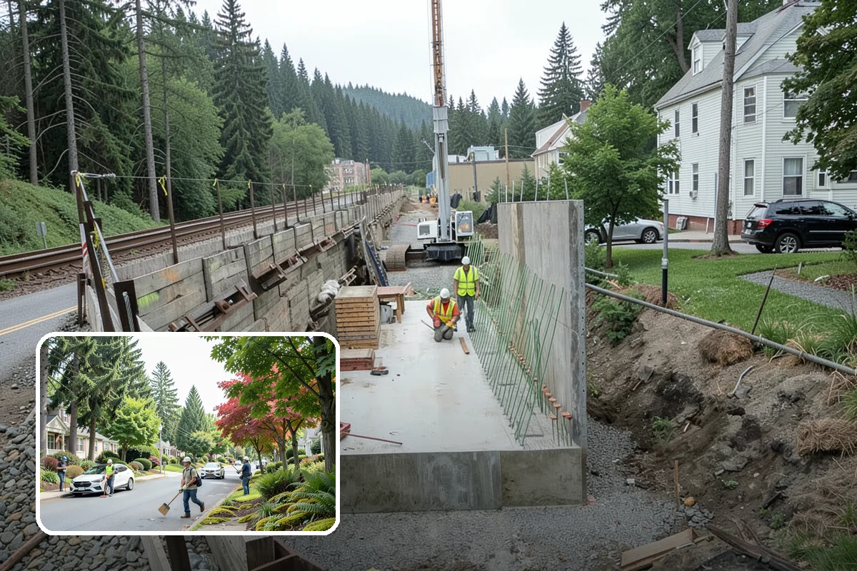 Kiosk Installation in Beaux Arts Village, King County, WA - Provides a protected, official surface for public postings and maps