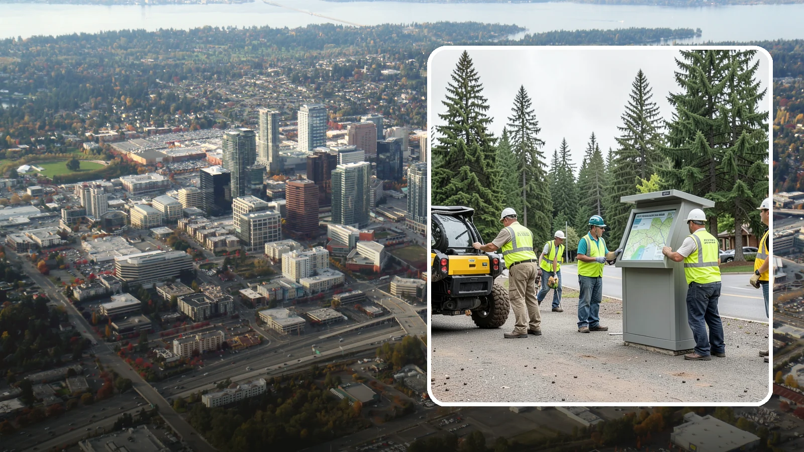 Kiosk Installation in Bellevue, King County, WA - We install community information kiosks at trailheads, parks, and civic gathering places for posted notices and maps.