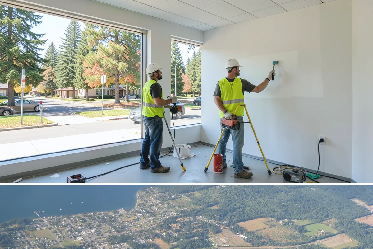 Kiosk Installation in Coupeville, Island County, WA - Footing and installation work is best scheduled in drier months for reliable concrete cures, though covered kiosks can be set...
