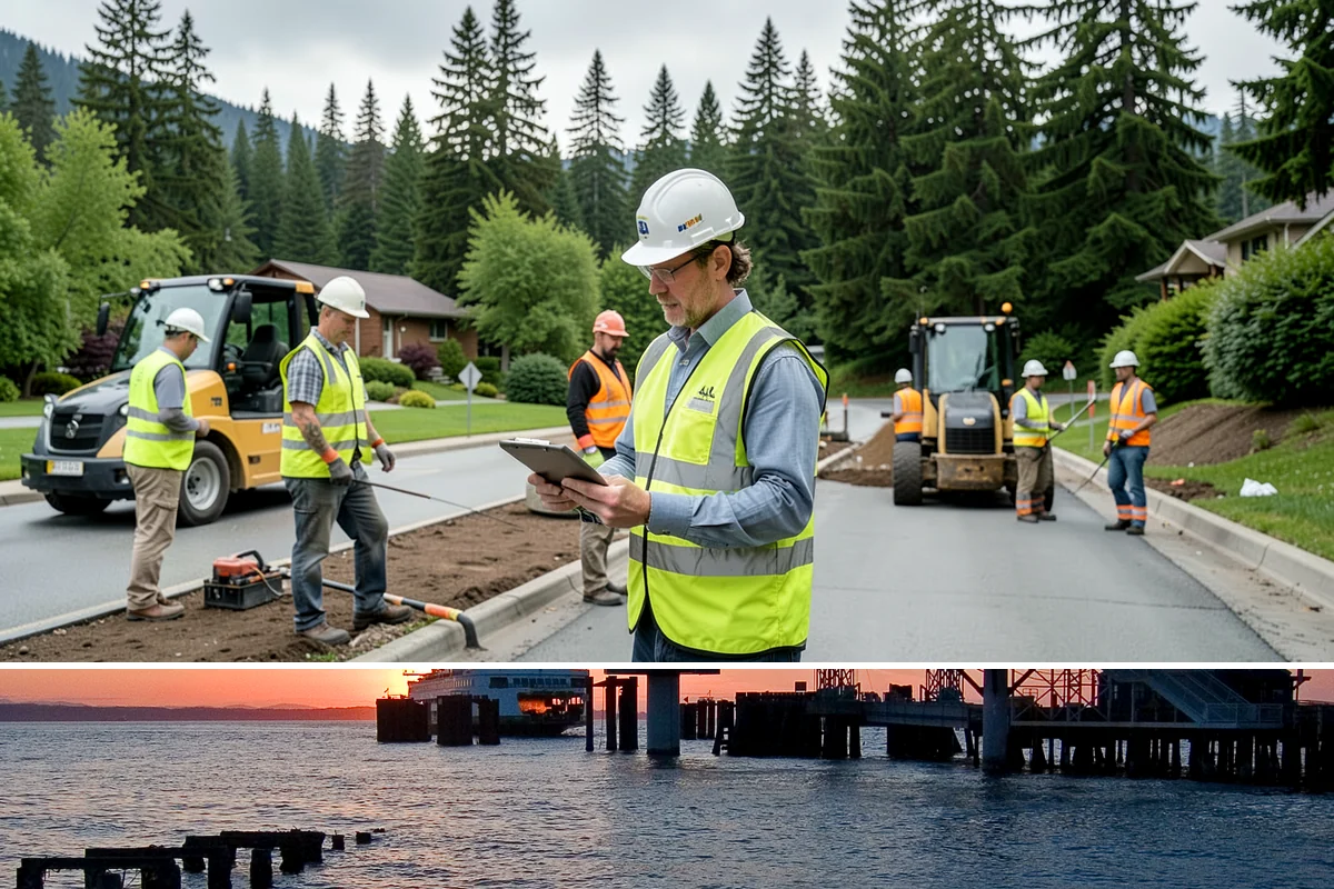 Kiosk Installation in Edmonds, Snohomish County, WA - Footing and installation work is best scheduled in drier months for reliable concrete cures, though covered kiosks can be set...