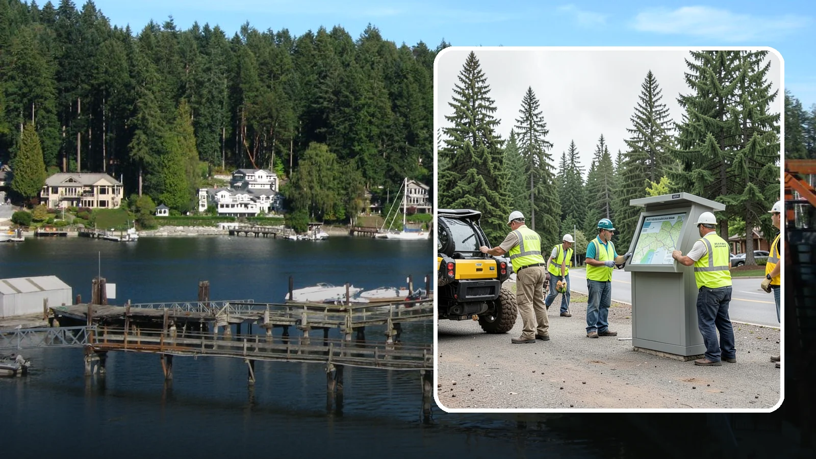 Kiosk Installation in Gig Harbor, Pierce County, WA - We install community information kiosks at trailheads, parks, and civic gathering places for posted notices and maps.
